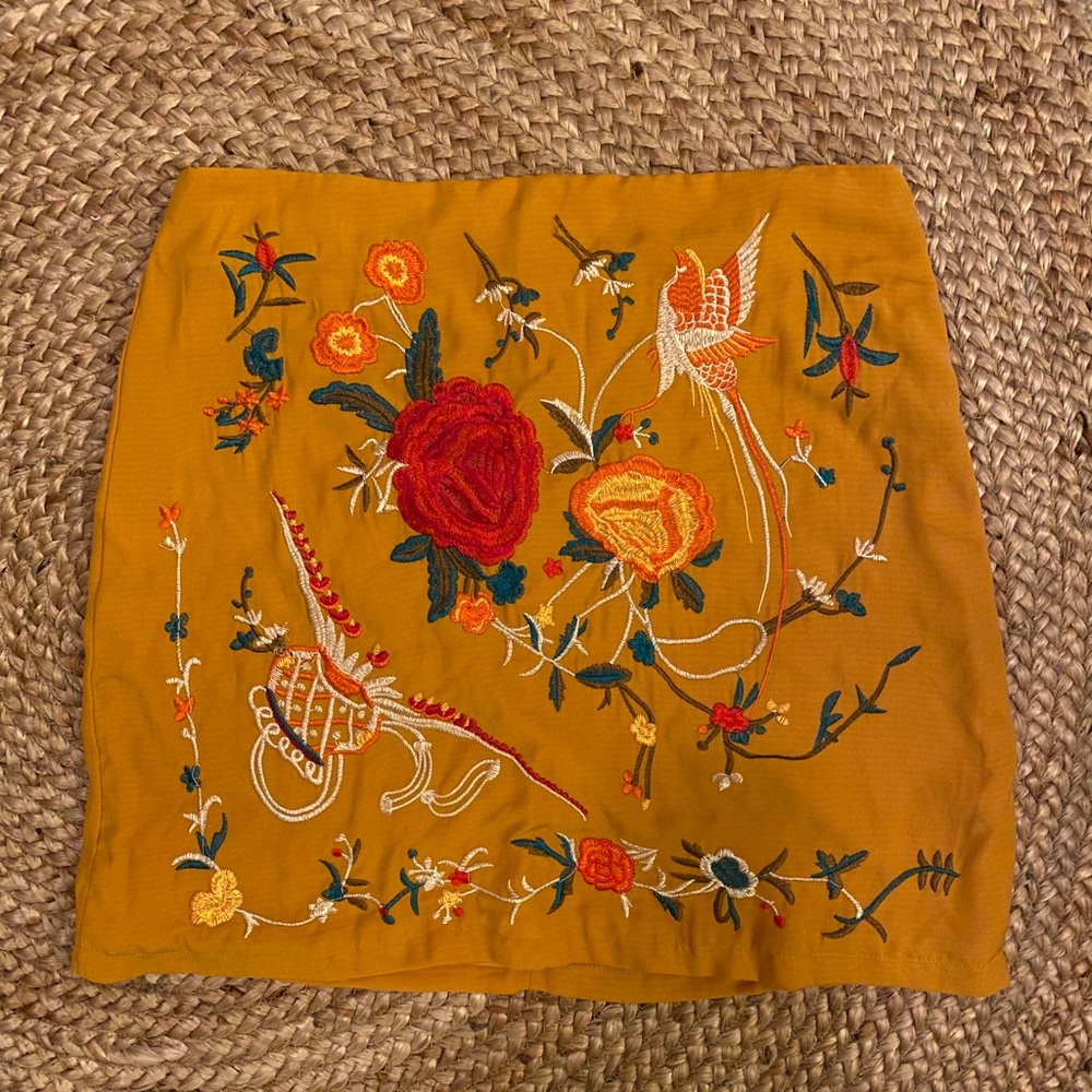 Embroidered Yellow Skirt